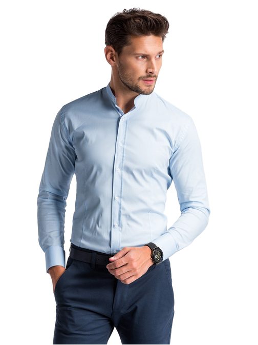 Modrá SLIM FIT jedinečná košeľa k497