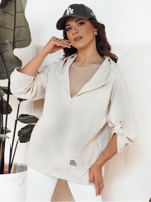 Zaujímavá dámska svetlobéžová bunda Mandia