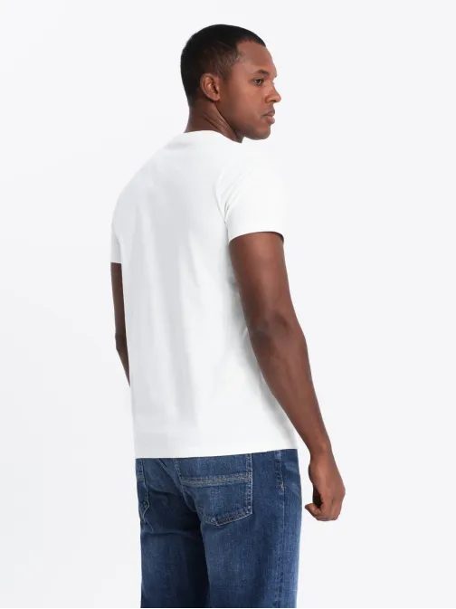 Biele bavlnené tričko s nápisom OMBRE V1 TSPT-0210