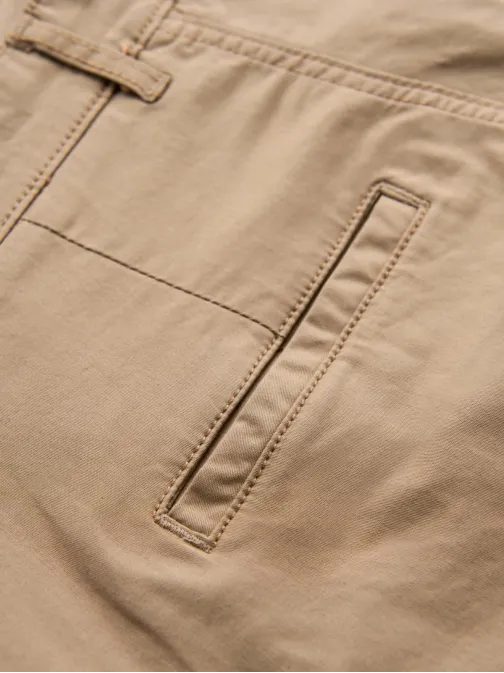 Pánske béžové chinos šortky s lemom V11 SRCS-0197
