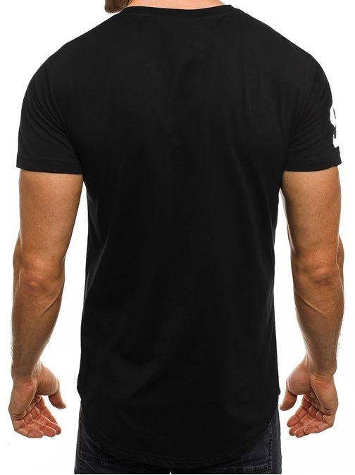 Kombinované čierne tričko pre pánov J.STYLE SS155
