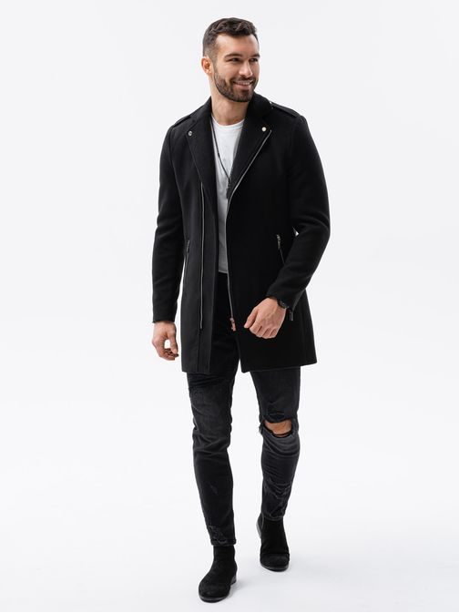 Originálny kabát v čiernej farbe C537