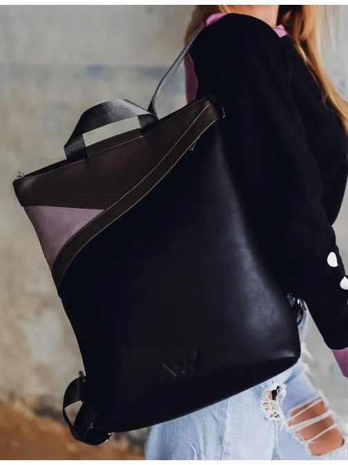 Čierny dámsky batoh Vermi so vzorom