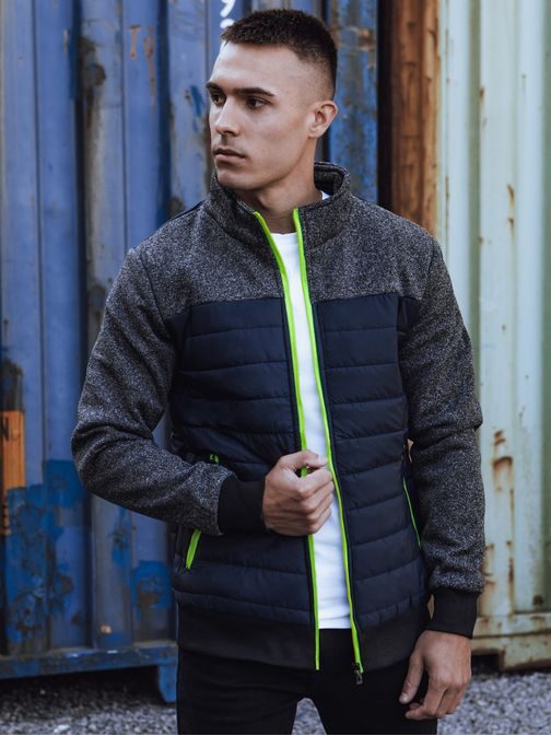 Moderná prešívaná bunda modrá