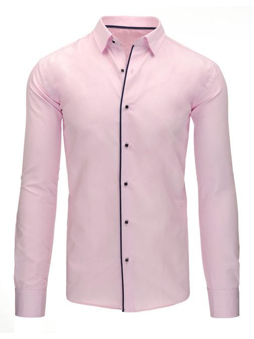 Elegantná pánska ružová košeľa slim fit stihu