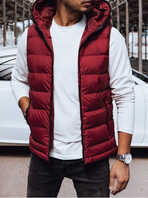 Jedinečná červená vesta s kapucňou