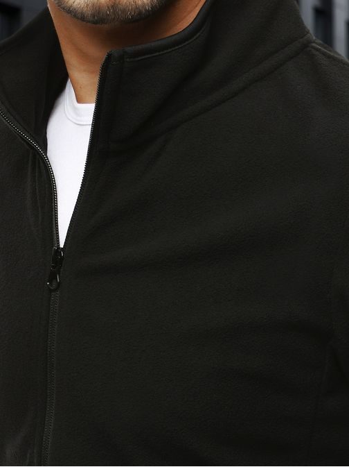 Čierna mikina na zips bez kapucne