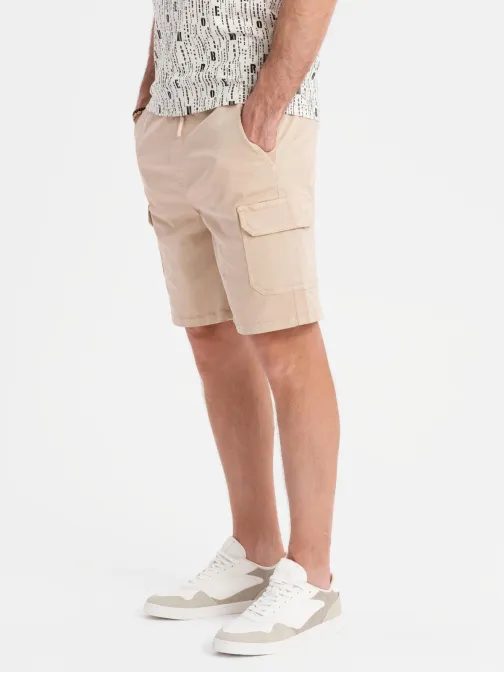 Jedinečné béžové kapsáčové kraťasy V3 SRCG-0190