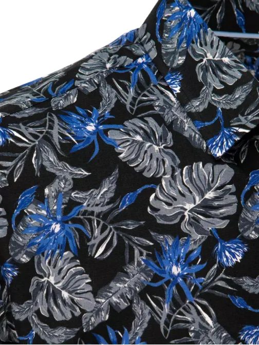 Čierna košeľa s kvetinovým vzorom