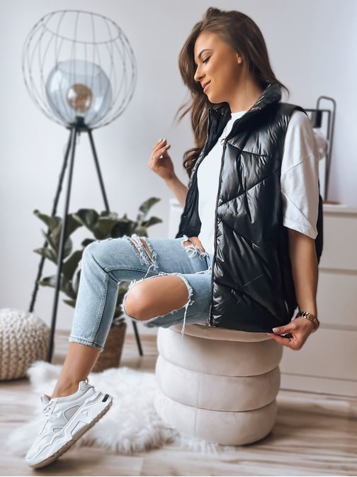 Módna dámska vesta v čiernej farbe Holo