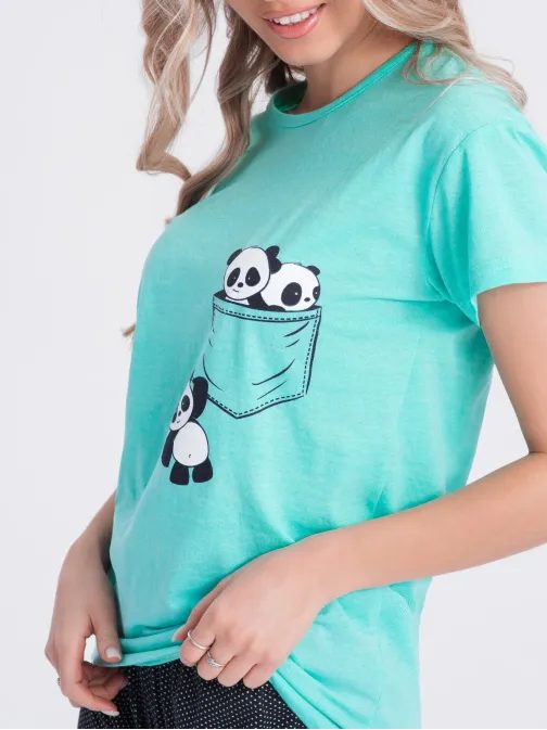 Mätové dámske pyžamo panda ULR268