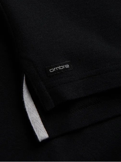 Pohodlná trendy čierna polokošeľa V8 TSCT-0156