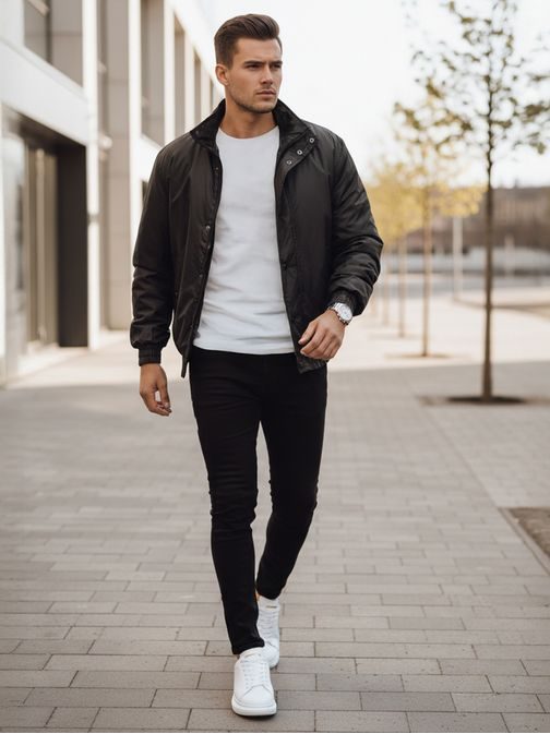 Čierna prechodná bunda moderného dizajnu