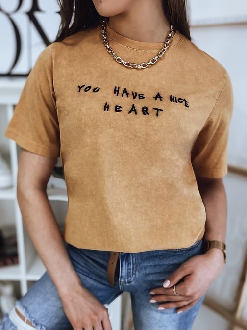 Neobyčajné dámske tričko Amy v horčicovej farbe