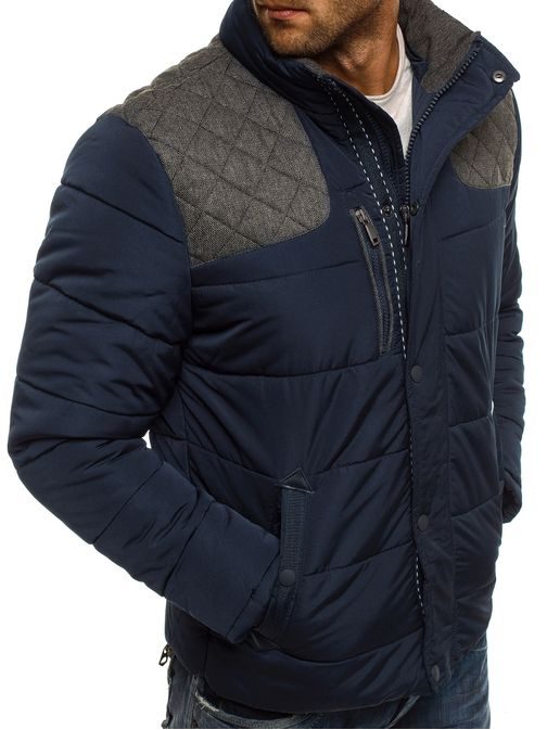 Pánska granátová zimná bunda so záplatami J.BOYZ X1039K