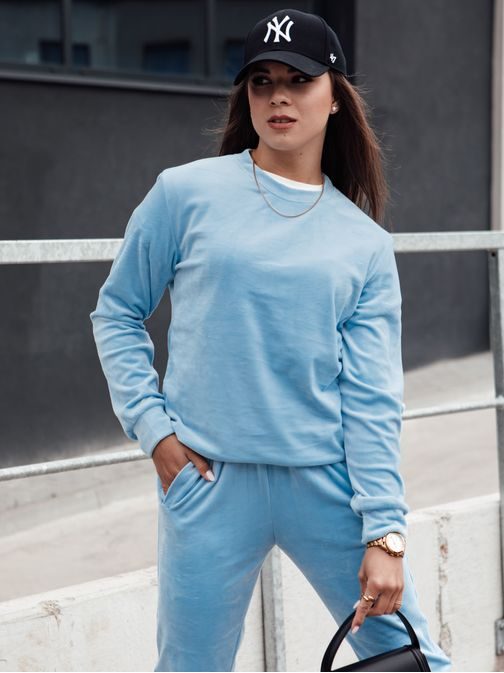 Velúrová modrá dámska tepláková súprava Urbanvelvet