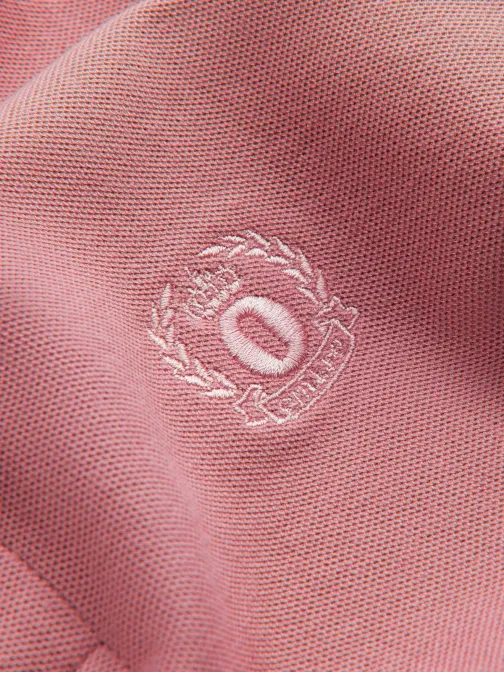 Bavlnená jednofarebná polokošeľa pre mužov ružová v7 om-pobs-0100