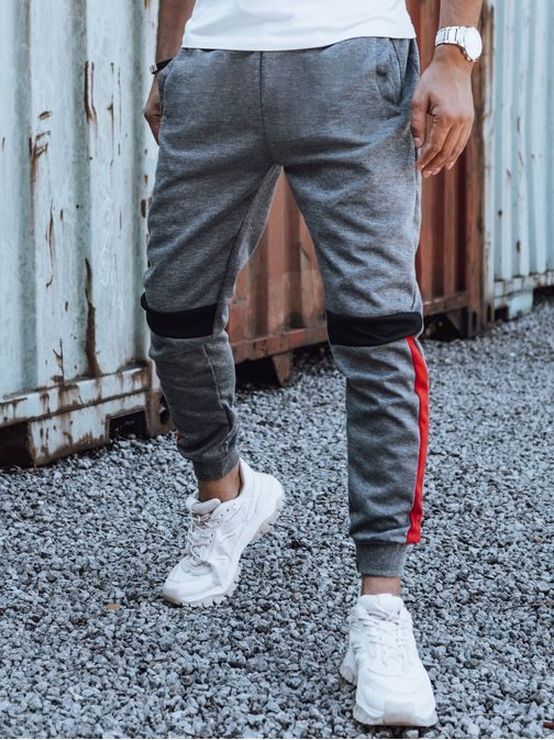 Dizajnové pánske tepláky v antracitovej farbe