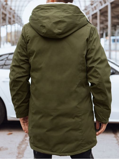 Trendy zelená pánska zimná bunda