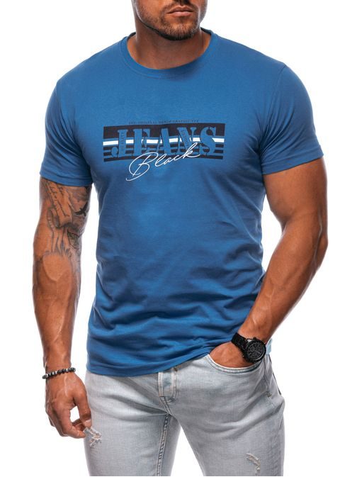 Modré tričko s nápisom Jeans S2012