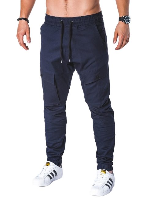 MODERNÉ TMAVO MODRÉ PÁNSKE JOGGERY P707