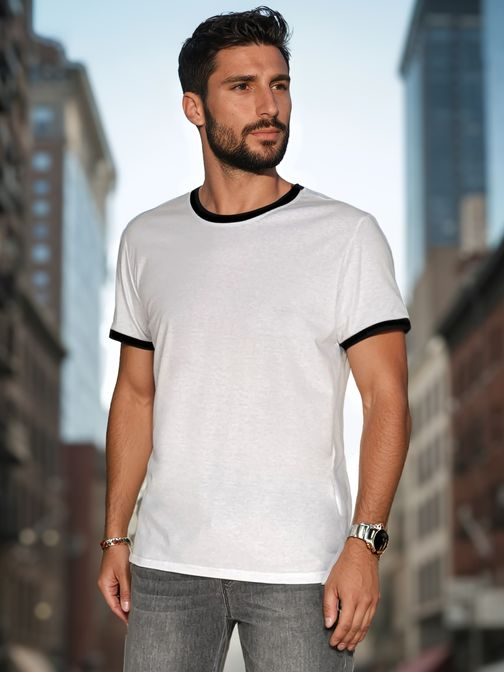 Pohodlné biele pánske tričko