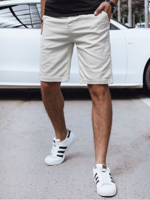 Moderné svetlo šedé látkové kraťasy