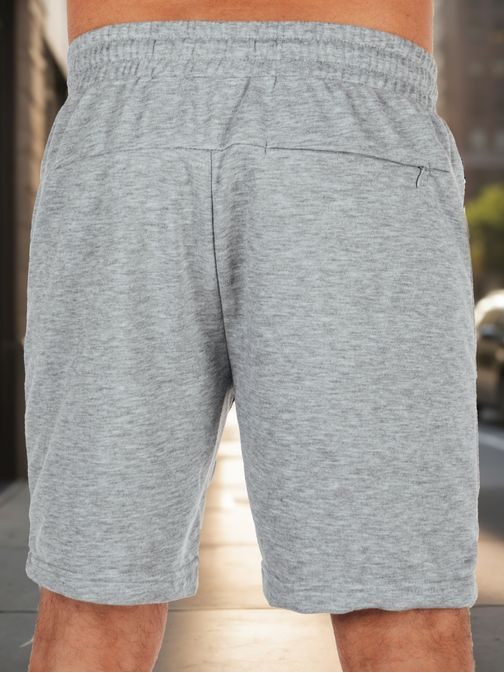 Pánske šedé kraťasy s vreckami na zips