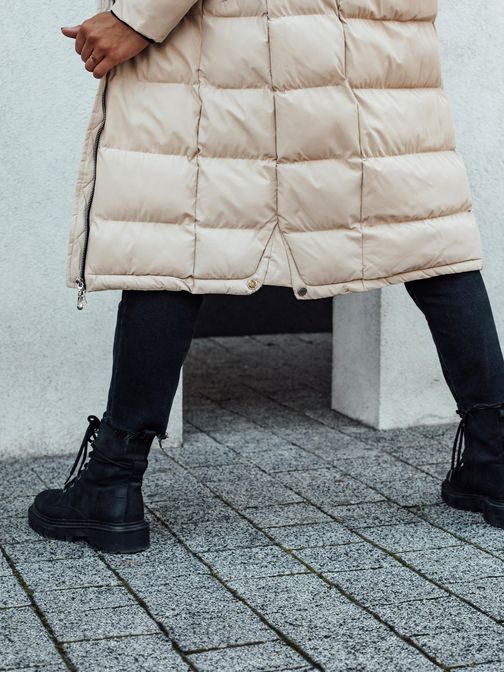 Neobyčajná dámska bunda v béžovej farbe Mensi