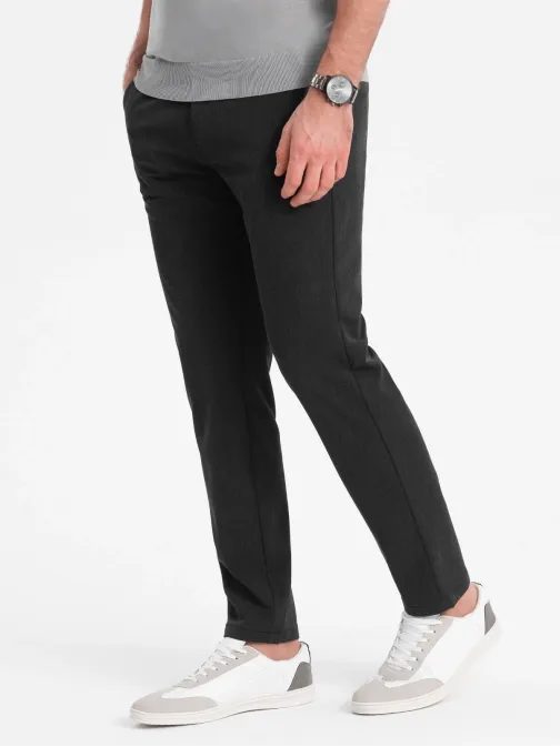 Elegantné grafitové chinos nohavice klasického strihu V2 PACP-0191