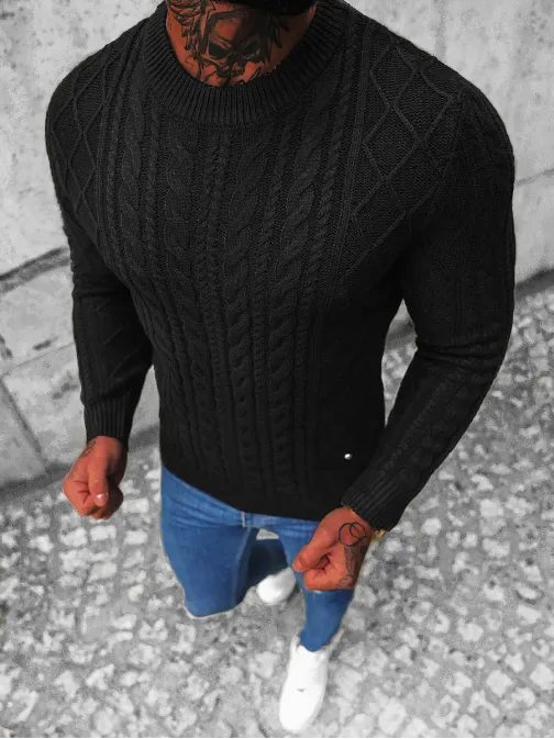 Čierny sveter s nádherným vzorom NB/MM6010/4