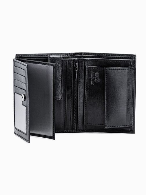 Čierna kožená peňaženka A367