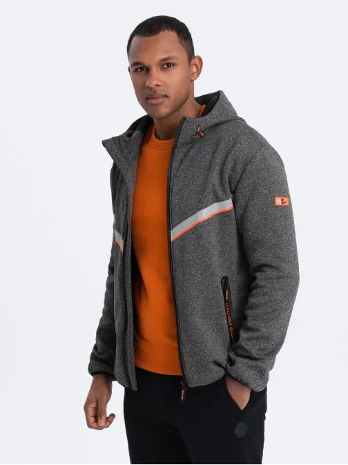 Pútavá grafitová športová bunda V1 JANP-0139