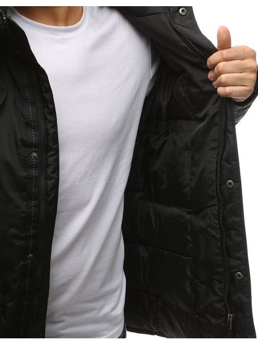 Čierna zimná bunda v štýlovom prevedení