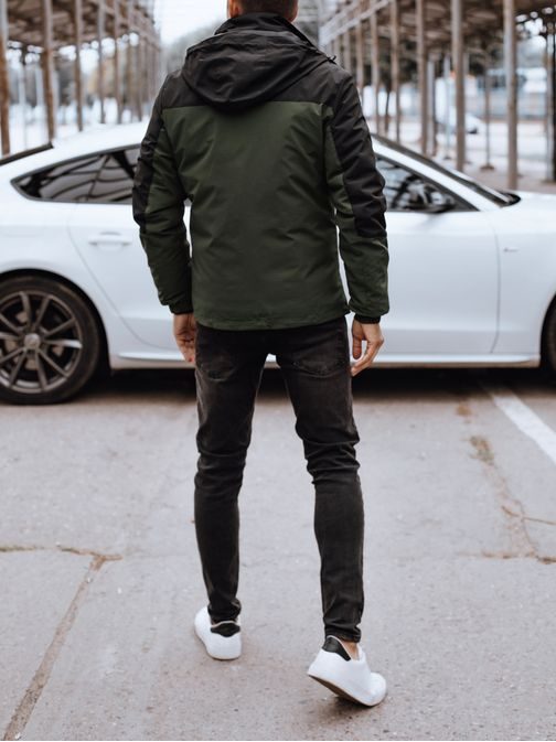 Pánska štýlová zimná zelená bunda