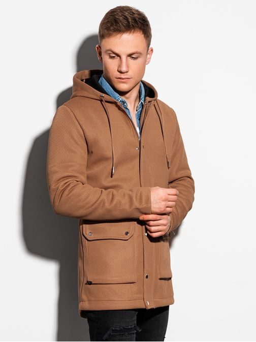 Nádherný kabát v hnedej farbe C454