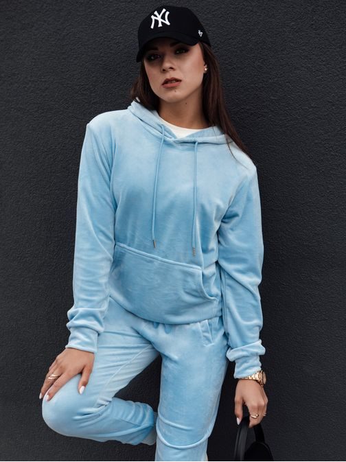 Velúrová dámska modrá tepláková súprava Relax Fit