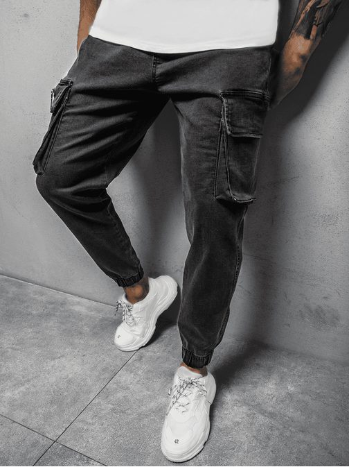 Trendové grafitové jogger nohavice MACH/51222