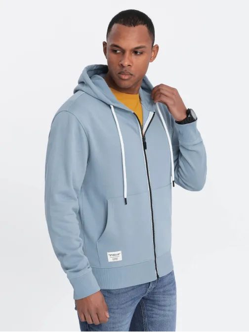 Základná modrá mikina na zips V7 SSBZ-0178