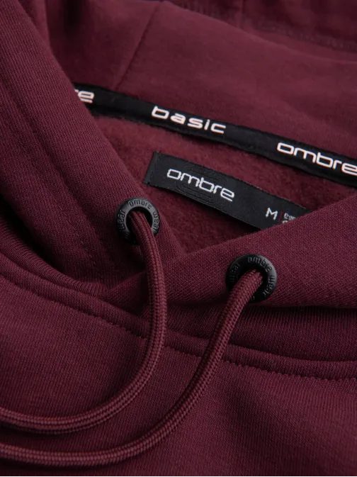 Základná bordová pánska mikina V3 SSBN-0161