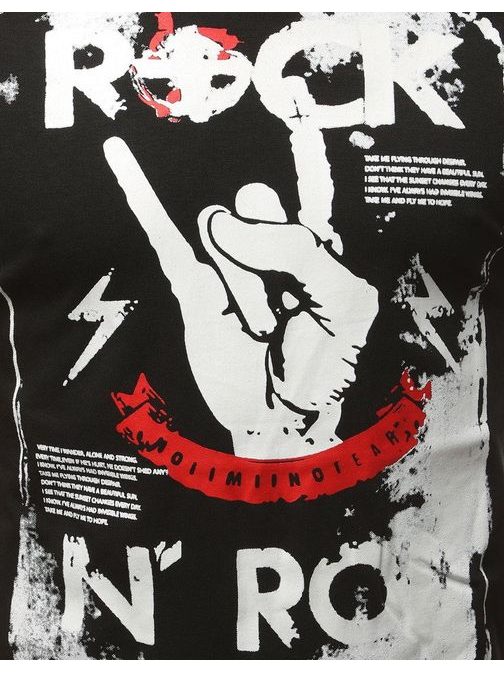 Moderné tričko ROCK N´ROLL v čiernej farbe