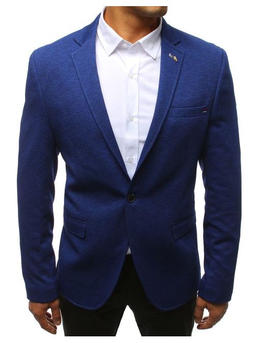 Elegantné jednoradové modré sako