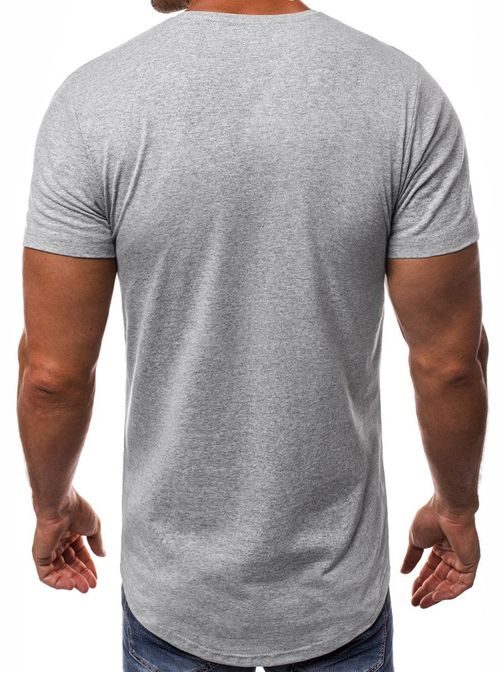 Predĺžené šedé pánske tričko O/1207
