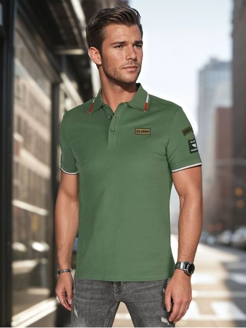 Trendy zelená pánska polokošeľa