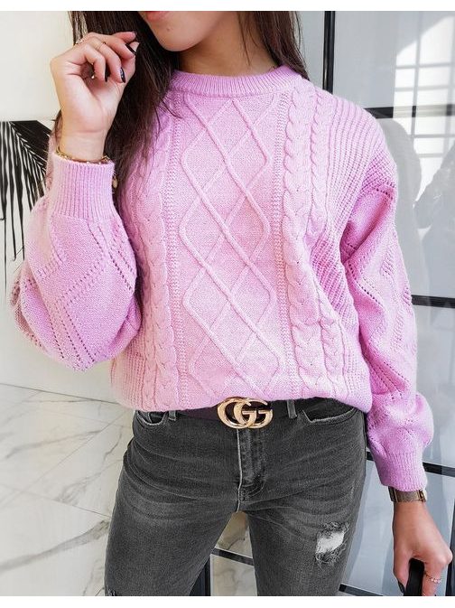 Moderný ružový dámsky sveter Division
