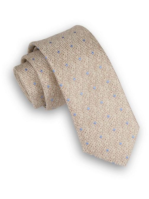 Jedinečná béžová kravata s bodkami