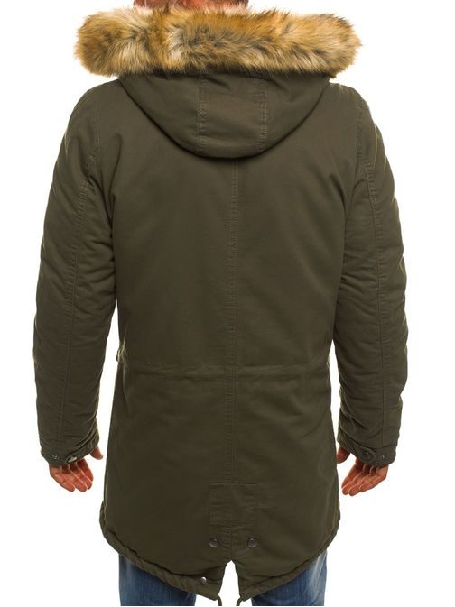 ZIMNÁ TRENDY KHAKI ZELENÁ BUNDA AK-CLUB YL001