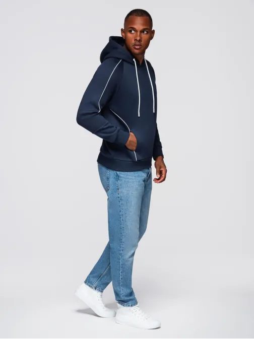 Trendy tmavomodrá mikina s pásikmi V2 SSNZ-0250