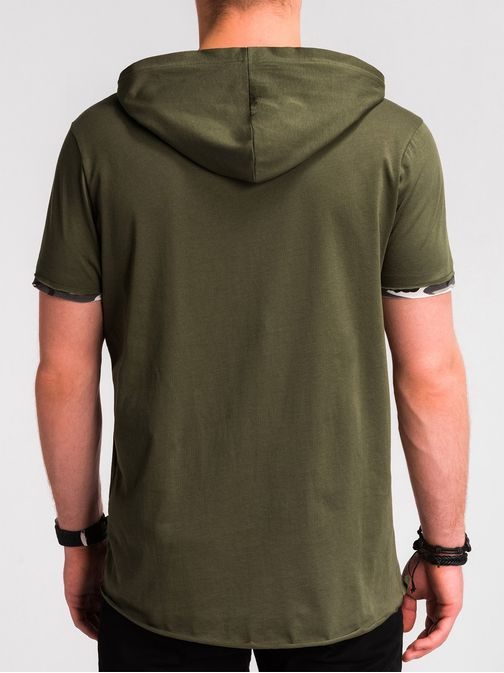 MODERNÉ KHAKI PÁNSKE TRIČKO S1019