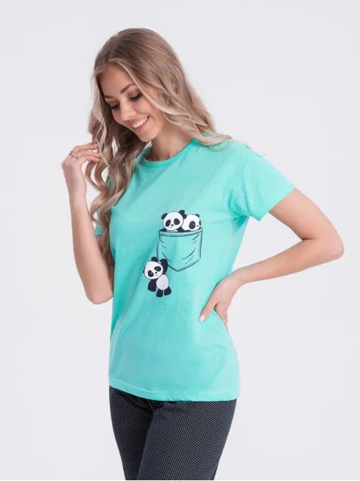 Mätové dámske pyžamo panda ULR268
